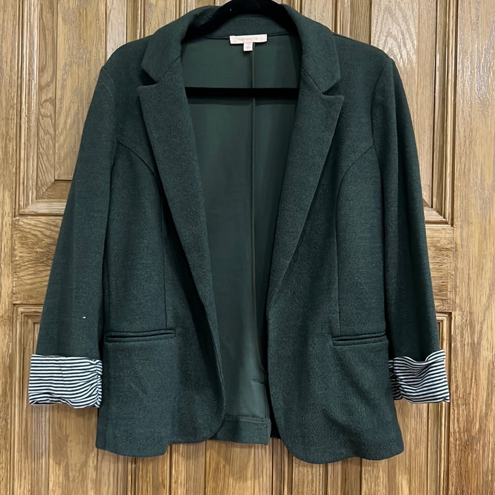 Hunter Green 3/4 sleeve Blazer